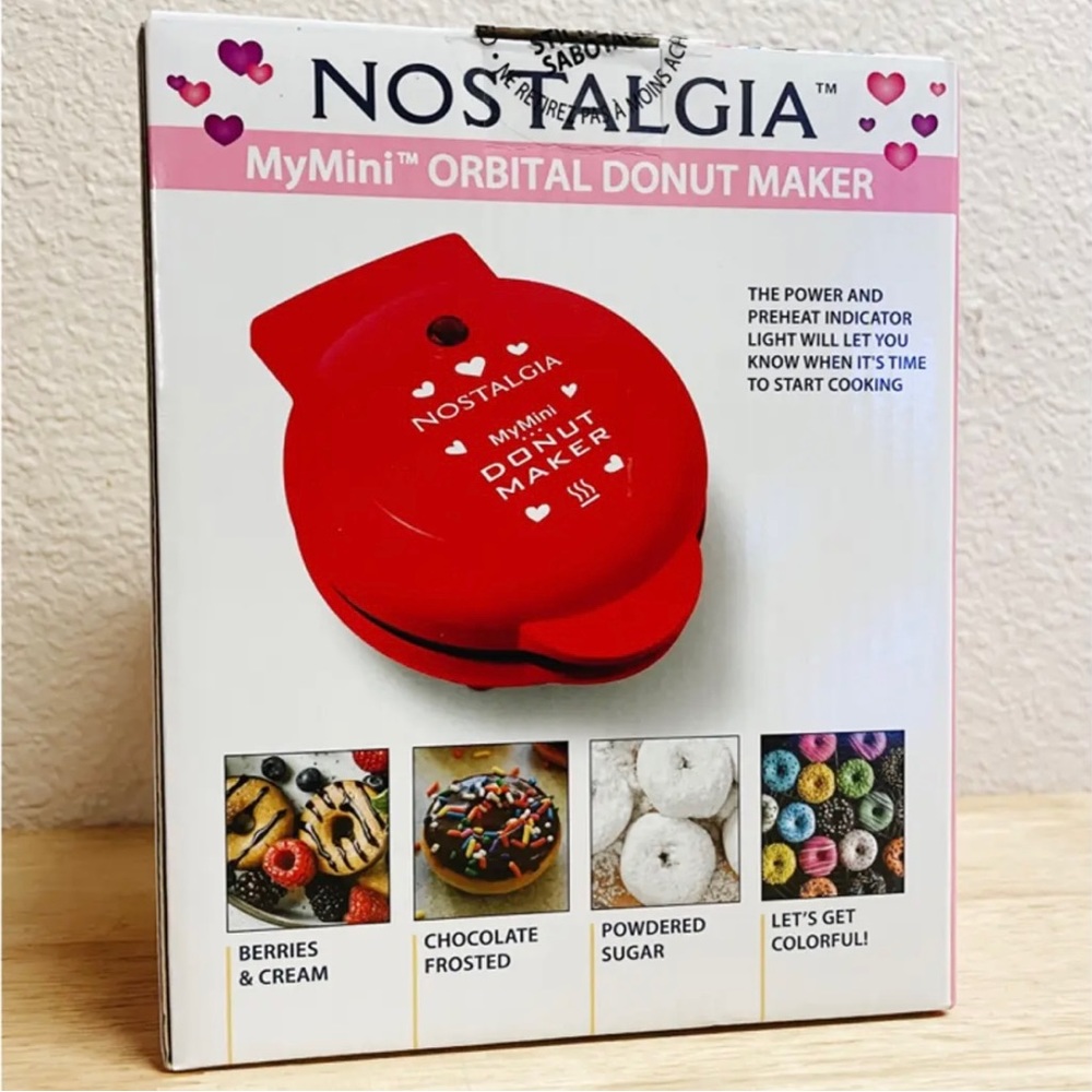 Donut Maker! Mini - Compact: NEW IN BOX! Nostalgia Brand- Kitchen Appliance.